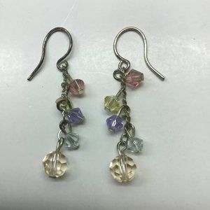 Pastel Crystal Ball Vintage Earrings